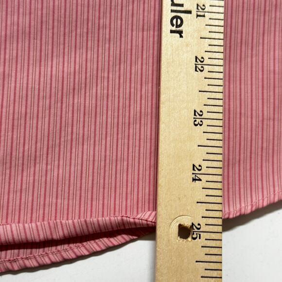 Eddie Bauer Women Shirt XL Pink Striped Button Up Long Sleeve 100% Cotton STAIN - Picture 9 of 10
